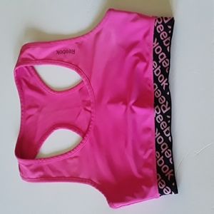 Reebok Dark Hot Pink and Black Sports Bra Large